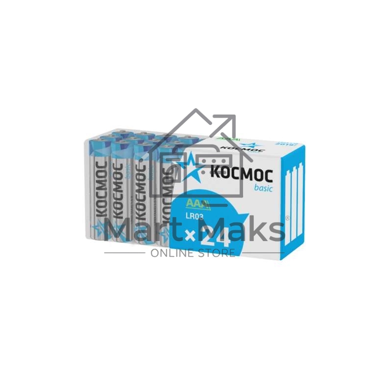 Элемент питания алкалиновый LR03 пласт. бокс (уп.24шт) Космос KOCLR03_24BOX