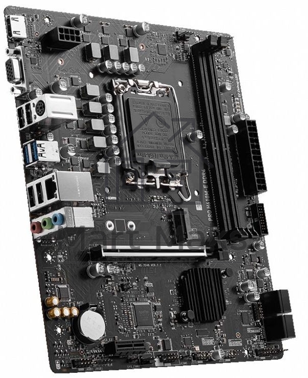 Материнская плата MSI PRO H610M-E DDR4, LGA 1700, Intel H610, 2xDDR4, 4xSATA, 1xM.2, 1xPCIe 4.0 x16, 1xPCIe 4.0 x1, 1xHDMI, 1xVGA, 1xRJ45 1Gb, 2xUSB-A 3.2 Gen 1, 4xUSB-A 2.0, 3x3.5мм, 7.1, mATX