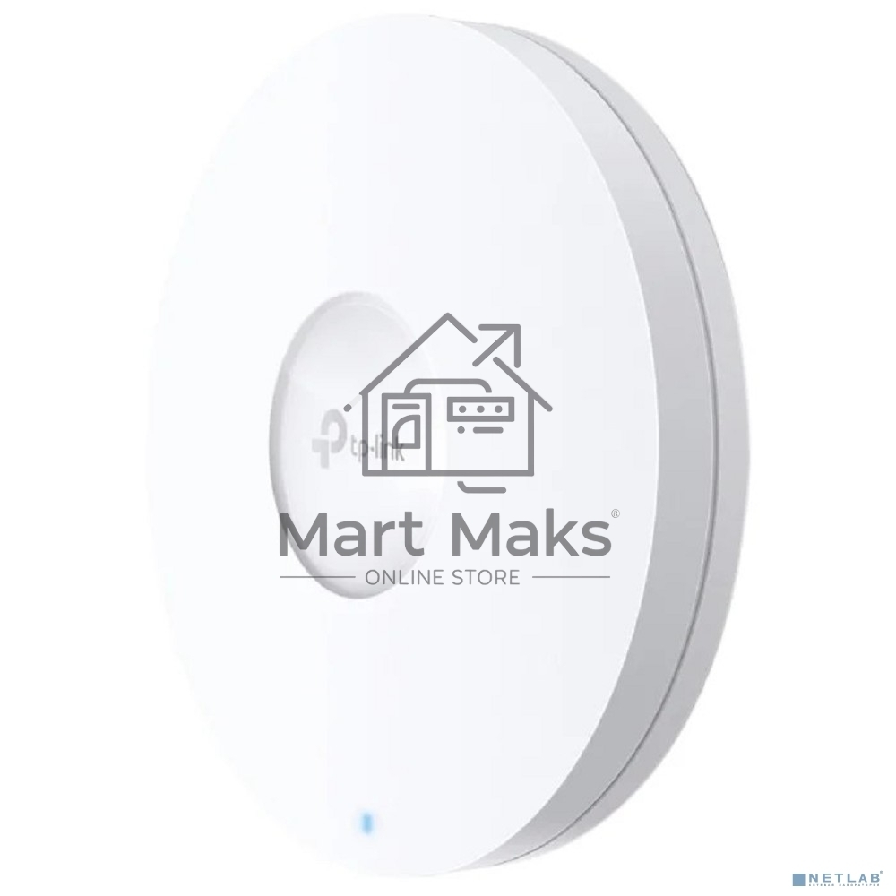 Точка доступа TP-Link 11AX dual-band ceiling access point, up to 1200 Mbit / s at 5 GHz and up to 574 Mbit / s at 2.4 GHz, 1 10/100/1000Mbps LAN port, support PoE 802.3at standard, support BSS coloring, Seamless Roaming, Mesh, Band Steering, Airtime Fairn