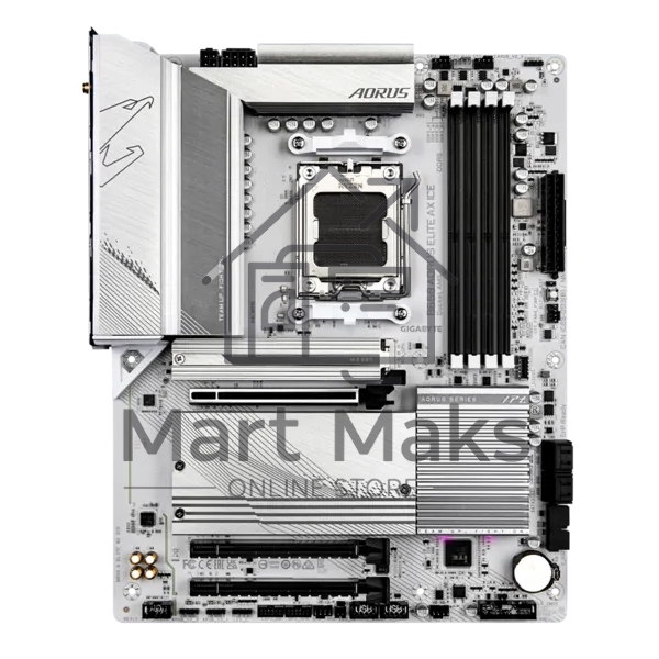 Материнская плата GIGABYTE B650 AORUS ELITE AX ICE, AM5, AMD B650, 4xDDR5, 4xSATA, 3xM.2, 1xPCI-E 4.0 x16, 1xHDMI, 1xDP, 1xUSB-C 3.2 Gen 2, 5xUSB-A 3.2 Gen 1, 2xUSB-A 3.2 Gen 2, 4xUSB-A 2.0, 1x 2.5Gb LAN, 3x3.5 мм, 7.1, ATX