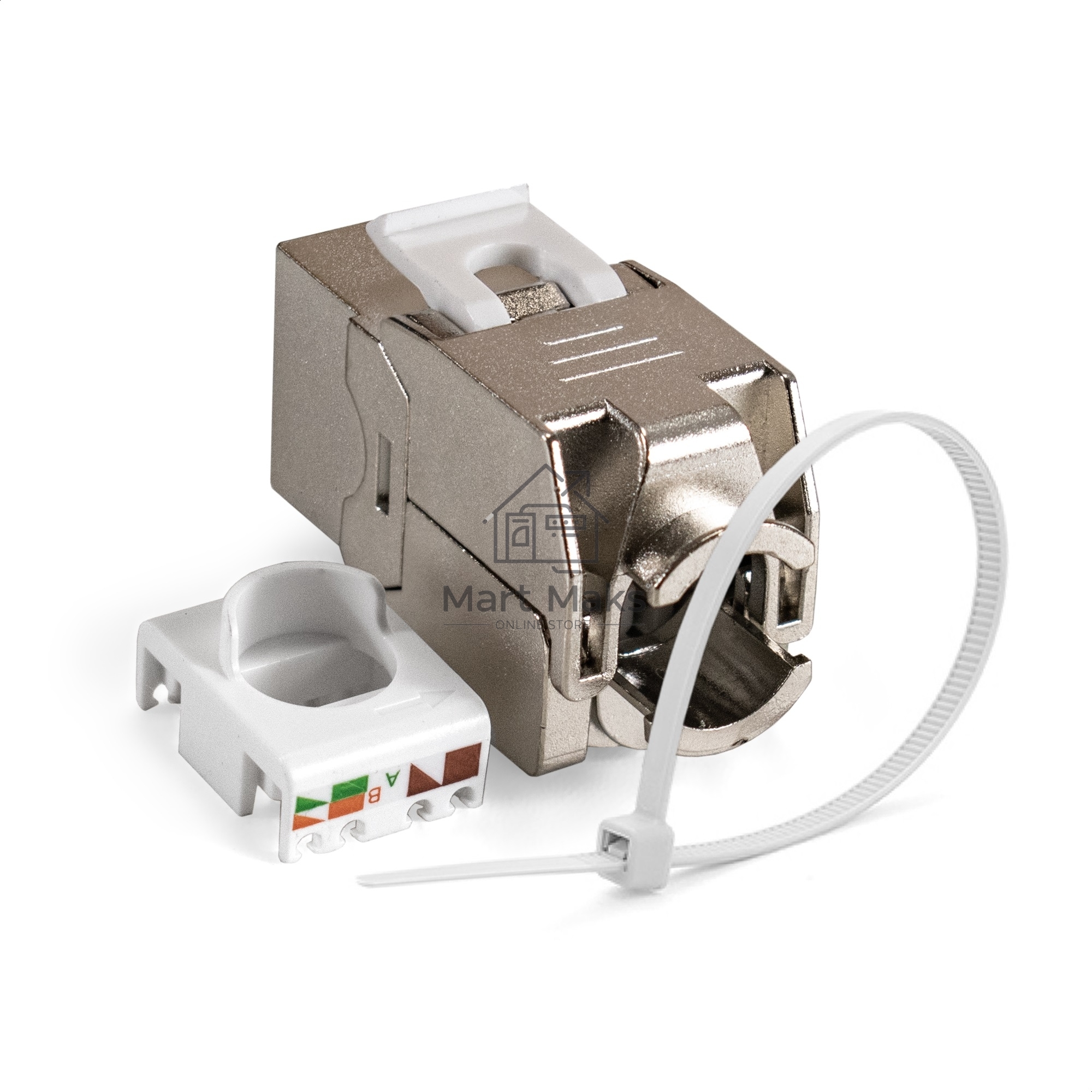 Модуль-вставка Keystone Jack RJ-45 ExeGate KJ-8P8C-SH-C5e-180-TL (Кат.5e, экранированная, 180 градусов, IDC Toolless (без инструмента))