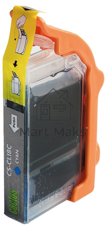 Картридж струйный Cactus CS-CLI8C голубой (12 мл) для Canon Pixma MP500, MP510, MP520, MP530, MP600, MP800, MP810, MP830, MP970, MX700, 850, iP3300, iP3500, iP4200, iP5200, iP5300, iP6600D, iP6700D, iX4000, iX5000, Pro 9000