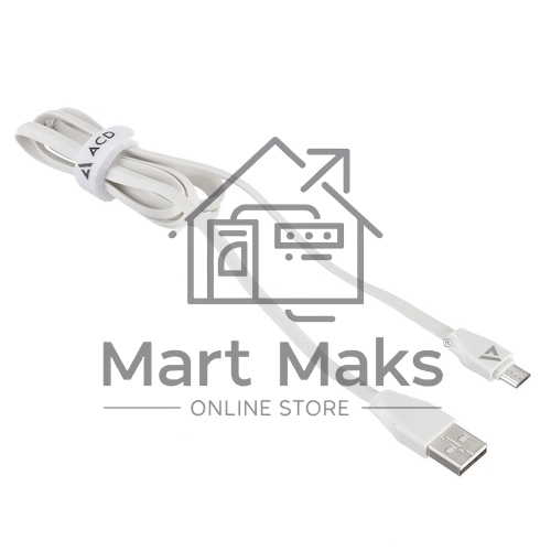 Кабель USB ACD-Life MicroUSB ~ USB-A TPE, 1м, белый (ACD-U920-M1W)
