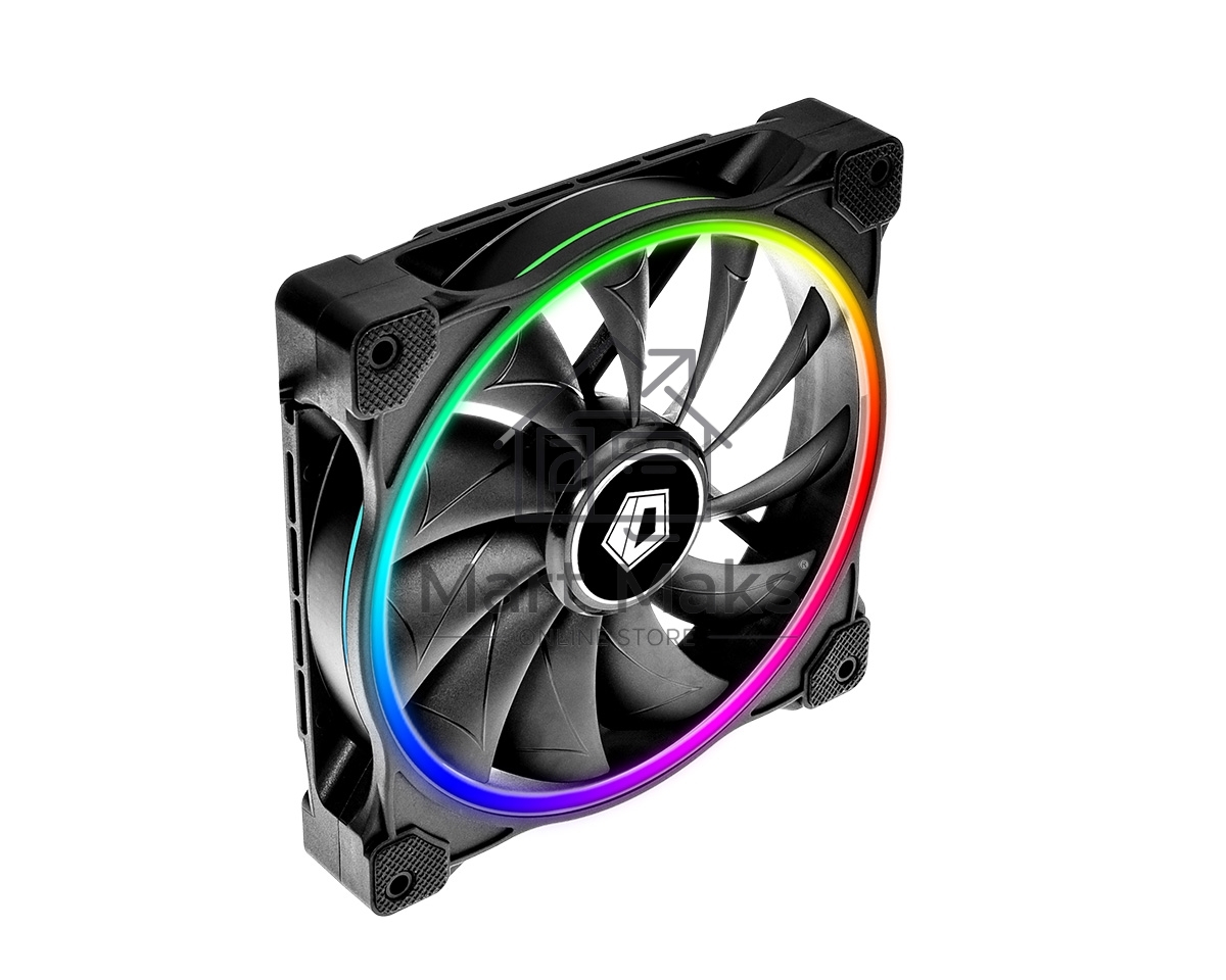 Вентилятор ID-COOLING ZF-14025-ARGB 140x140x25мм (60шт./кор, Пульт управления, PWM, Low Noise, резиновые углы, Addresable RGB, 800-1600об/мин)  BOX