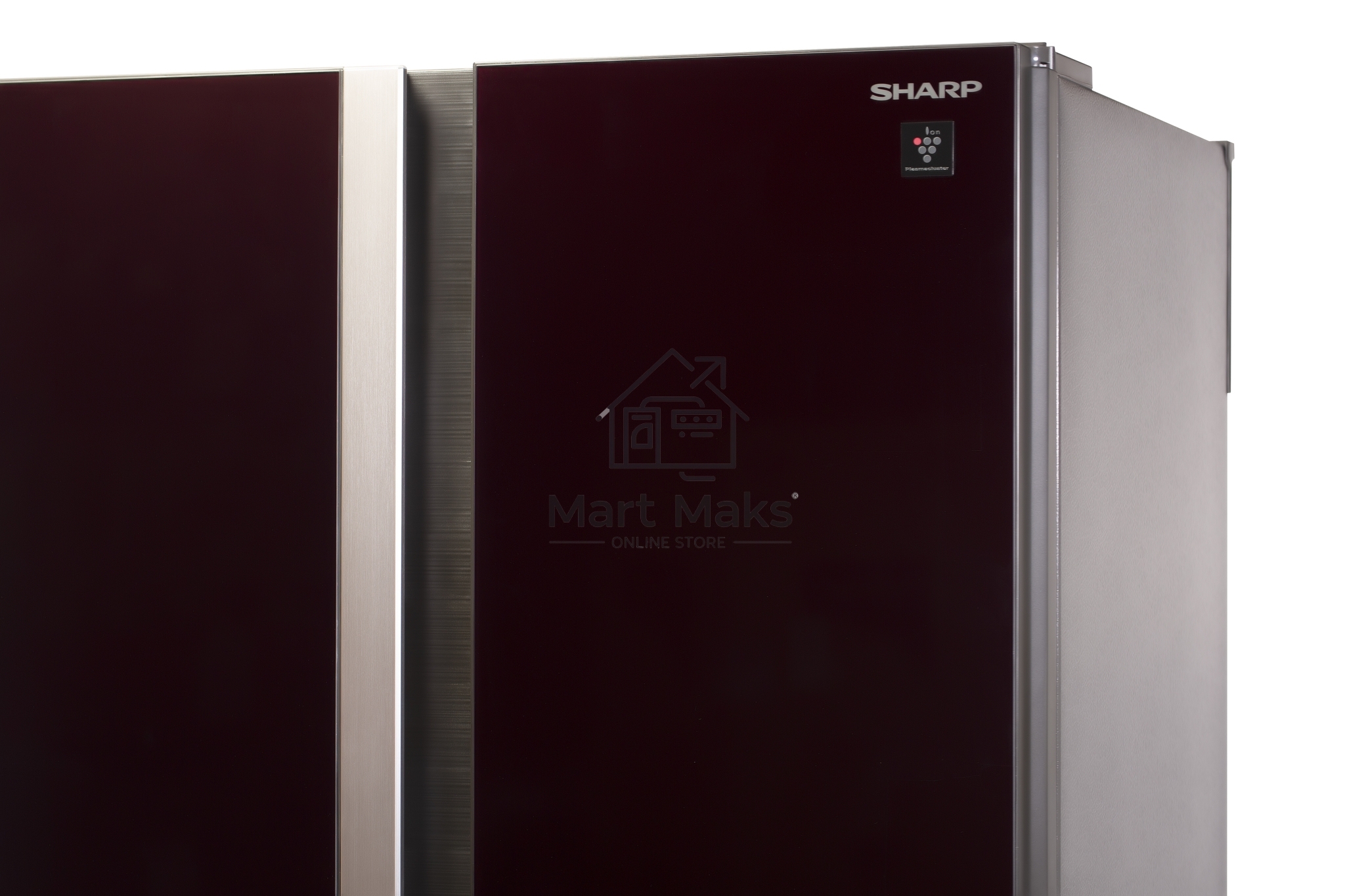 Холодильник Sharp SJ-GX98PRD темно-бордовый трёхкамерный Side by Side 394/211 л морозилка снизу