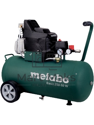 Компрессоры Metabo 250-50 W 601534000 Компрессор масл.1.5кВт,50л, вес 32.5 кг