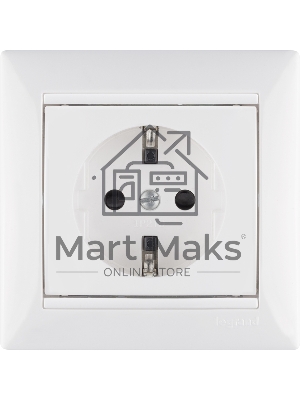 Розетка электрическая Valena с заземлением и шторками (белая) Legrand 774421