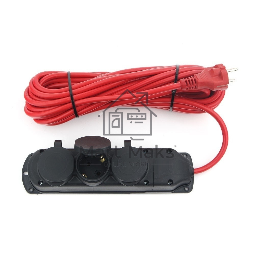 Удлинитель Power Cube PC-3G-3B-10(IP), 16А, 3р с/з, 10м, IP44