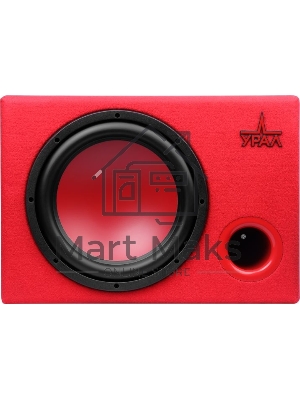 Сабвуфер автомобильный Ural АС-У12А КРАСНЫЙ 300Вт активный (30см/12