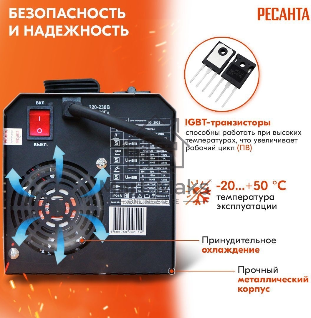 Сварочный полуавтомат САИПА-160 (MIG/MAG) Ресанта