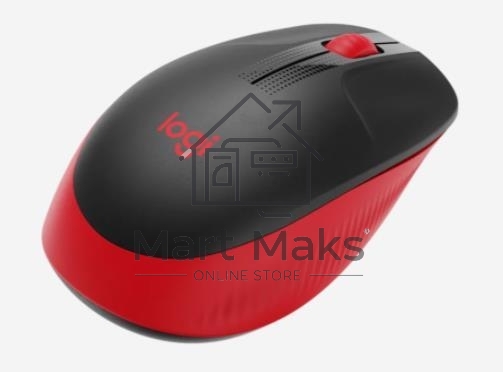 Мышь беспроводная Logitech M190 черный/красный, 1000 dpi, радиоканал, USB, кнопки - 3