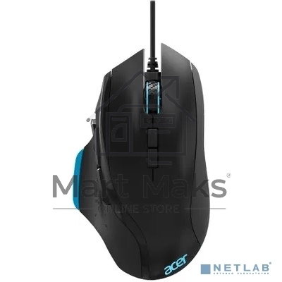 Мышь проводная Acer OMW123 черный, 6400 dpi, USB, кнопки - 8