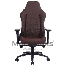 Кресло игровое Cactus CS-CHR-0112BR коричневый, сиденье коричневый, эко.кожа, с подголов. крестовина металл, пластик черный