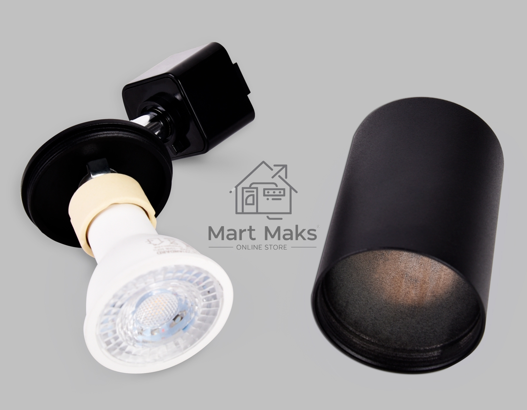 Трековый однофазный светильник со сменной лампой Ambrella light GL5123 BK черный GU10 max 12W