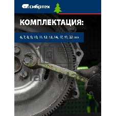 Набор ключей Сибртех комбинированных 6-22 мм. 12 шт.