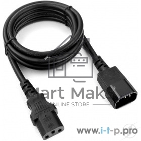 Кабель питания сист.блок-монитор Cablexpert PC-189-1-1.8M, 1.8м, C13-C14, 3x1кв.мм., черный, с заземлением
