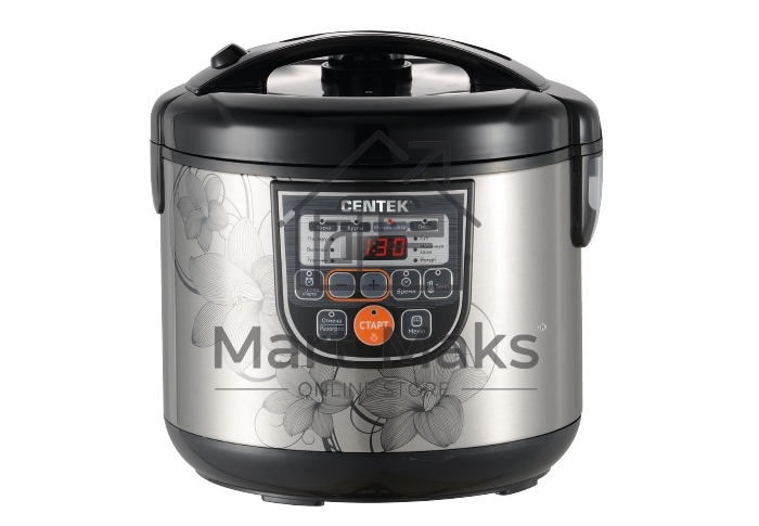 Мультиварка Centek CT-1498 Ceramic (черный, сталь) 700Вт, 5.0л, КЕРАМИЧЕСКОЕ ПОКРЫТИЕ ЧАШИ, 10 пр-м.
