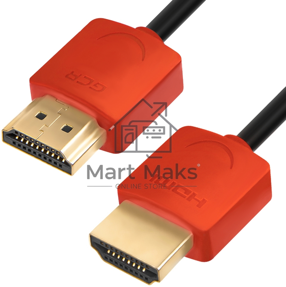 Greenconnect Кабель SLIM 1.0m HDMI 2.0, красные коннекторы Slim, OD3.8mm, HDR 4:2:2, Ultra HD, 4K 60 fps 60Hz, 3D, AUDIO, 18.0 Гбит/с, 32/32 AWG, GCR-51213 Greenconnect Кабель SLIM 1.0m HDMI 2.0, красные коннекторы Slim, OD3.8mm, HDR 4:2:2, Ultra HD, 4K 6