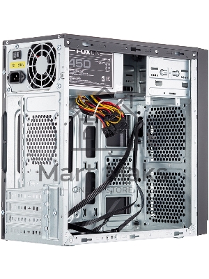 Компьютерный корпус Foxline FL-702, mATX, 1x5.25EXT, 1x3.5EXT, 2x3.5INT, 2xUSB 3.0, HDA, w/o FAN, w/450W ATX PSU, w/1.2m EU pwr cord