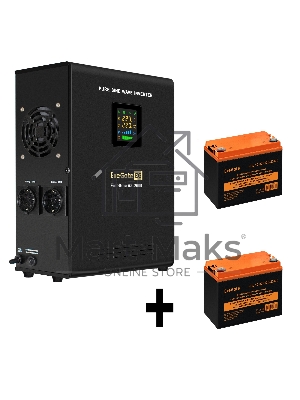 Комплект Источник бесперебойного питания EX296002RUS + батарея 33Aч EX285664RUS 2шт (инвертор, синус, для котла, настенный) ExeGate FineSine SX-2500.LCD.AVR.2SH <2500VA/1800W, чистая синусоида, цветной LCD-дисплей, AVR, 2*Schuko, линейно-интерактивный, кр