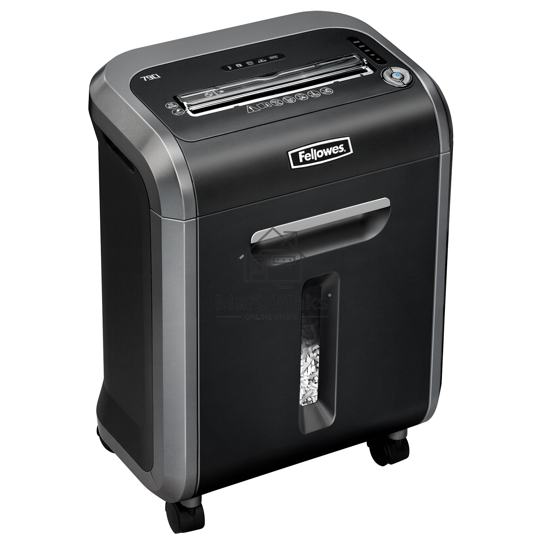 Шредер Fellowes 79Ci. (14 листов), 23 литра, 3,9х38 мм (класс 3), 100%Jam Proof, уничтожает: скобы/скрепки/карты/CD