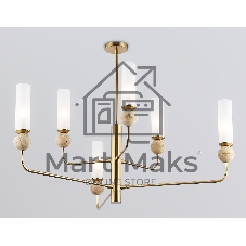 Люстра Ambrella light LH53251/6 BS/FR латунь/белый матовый E14*6 max 40W D1050*1445