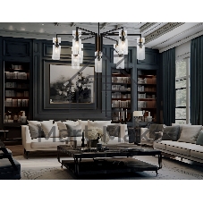Люстра Ambrella light LH56117/9 BK/BS/CL черный/латунь/прозрачный E14*9 max 40W D765*440