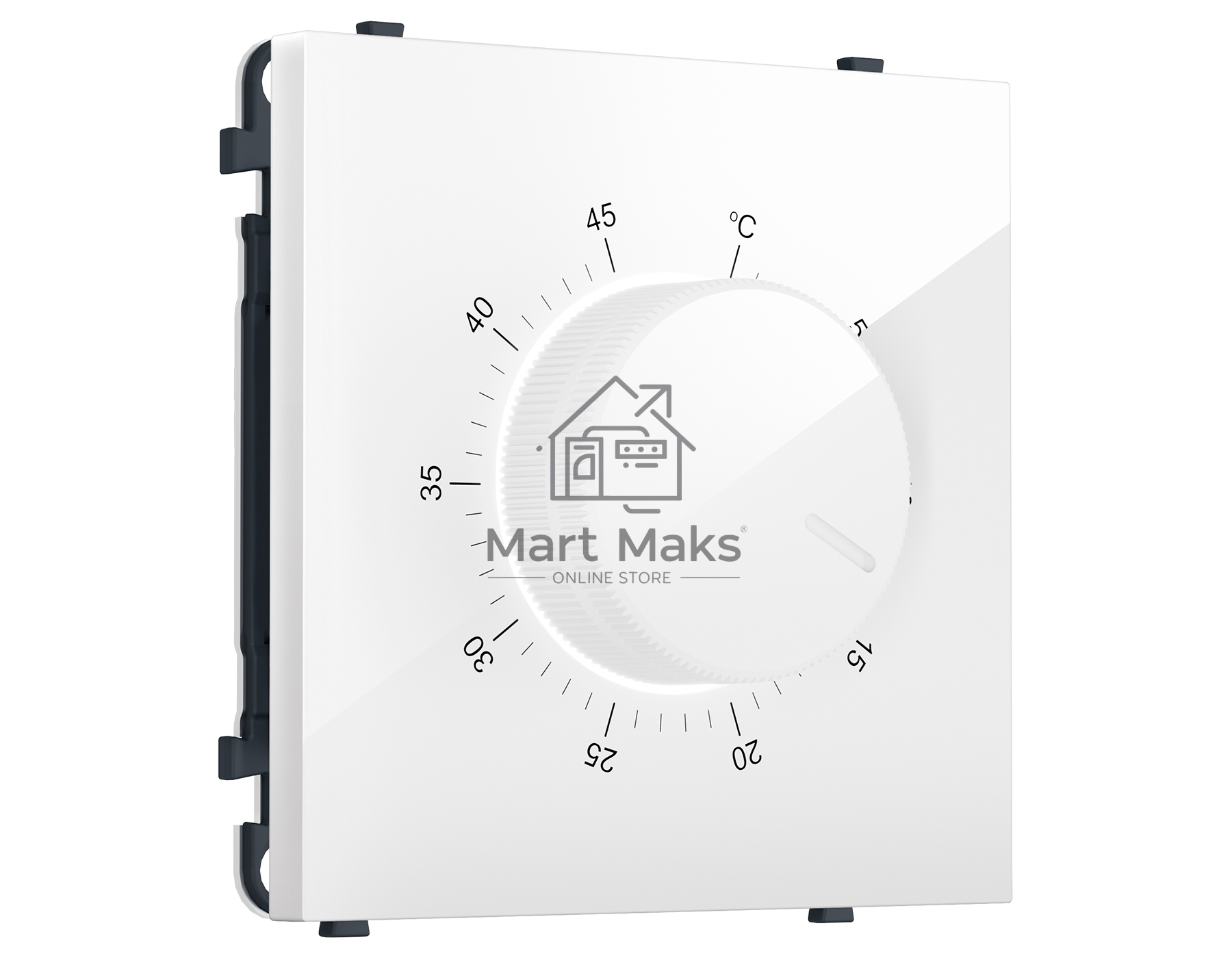 MS105710 Комплект механизма терморегулятора с датчиком для теплого пола с подсветкой SIGMA Белый глянец 16A-250V QUANT PRO (SP1057, PR1381)