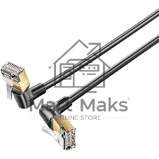 Патч-корд Vention прямой STP cat.8, RJ45 угол 360 - 2м. Черный