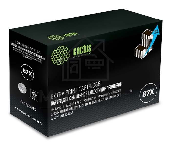 Картридж лазерный Cactus CS-CF287X-MPS черный (24000 стр.) для HP LJ M506dn/ M506n/ M506x