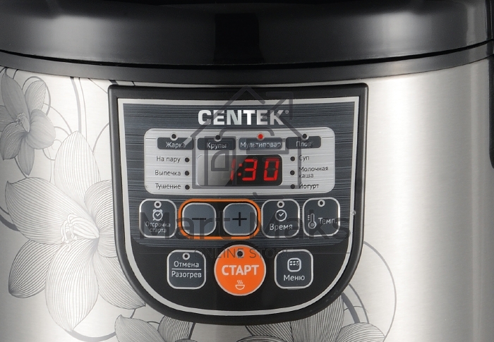 Мультиварка Centek CT-1498 Ceramic (черный, сталь) 700Вт, 5.0л, КЕРАМИЧЕСКОЕ ПОКРЫТИЕ ЧАШИ, 10 пр-м.
