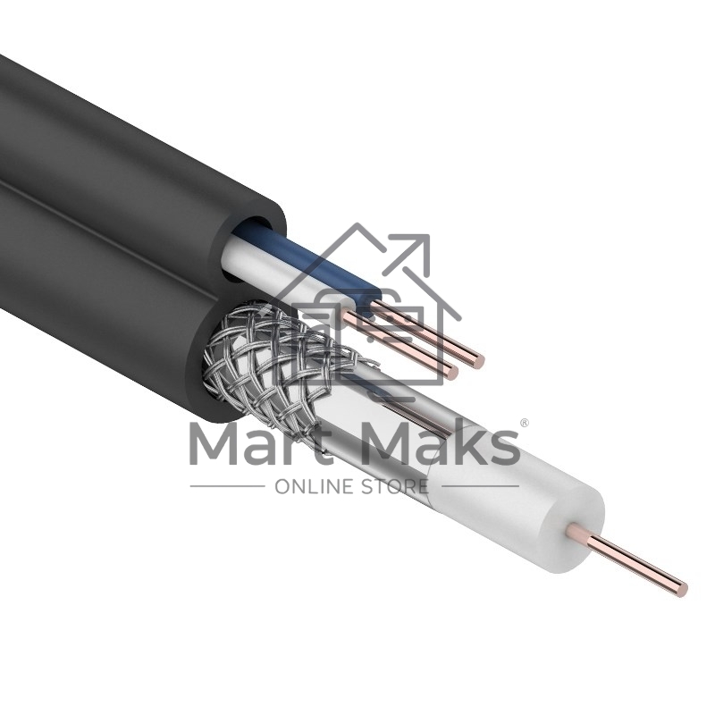 Кабель ККСВ-П+2х0,5 мм (бухта 100 м) черный Rexant