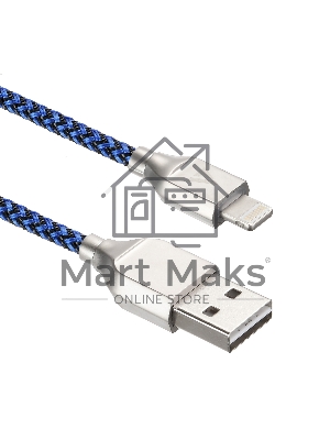 Кабель USB ACD-Titan Lightning ~ USB-A Нейлон, 1м, сине-черный (ACD-U927-P5L)