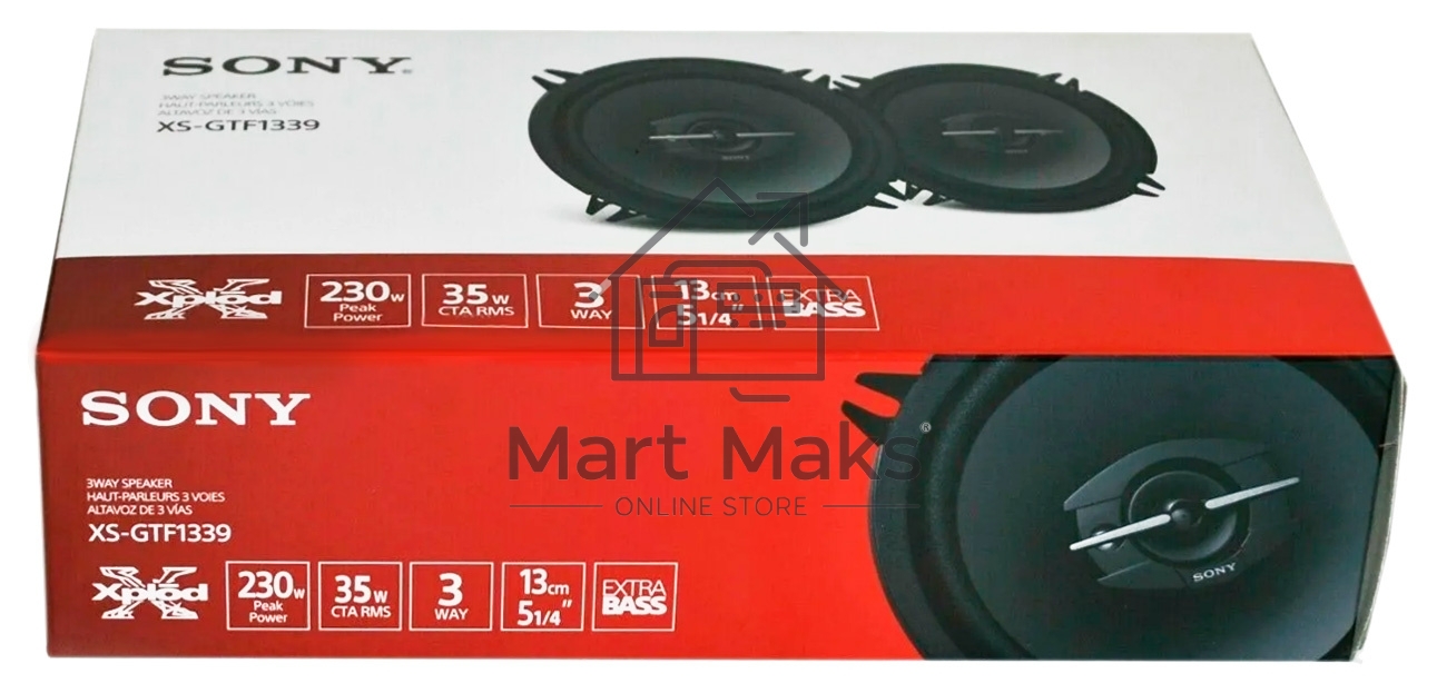 Колонки автомобильные Sony XS-GTF1339 (без решетки) 230Вт 89дБ 13см (5дюйм) (ком.:2кол.) коаксиальные трехполосные