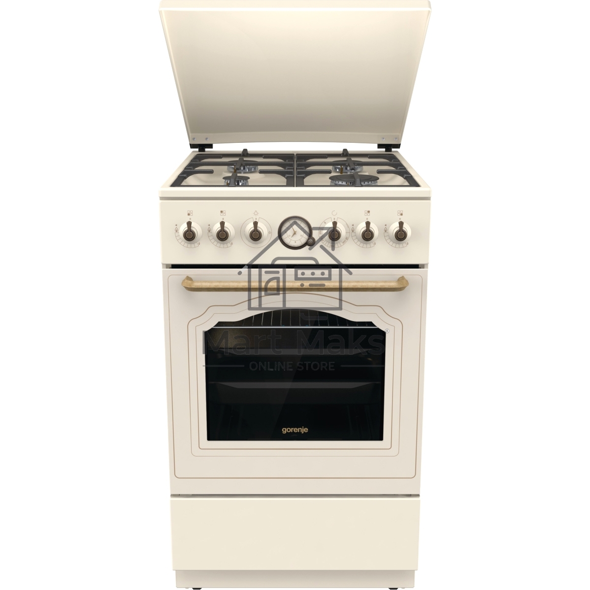 Плита газовая Gorenje GGI5BCLI бежевый, конфорок 4 газовых, духовка 67 л, 50 см x 85 см x 59.4 см