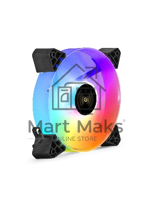 Вентилятор для корпуса ExeGate EX12025H6PYH-PWM.ARGB черный/белый, 120 мм, 1200 об/мин, 33 дБ, 6 pin