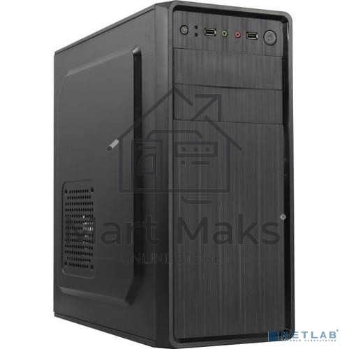 Компьютерный корпус Miditower ExeGate XP-401 Black, ATX, <XP350, Black,120mm>, 2*USB, Audio