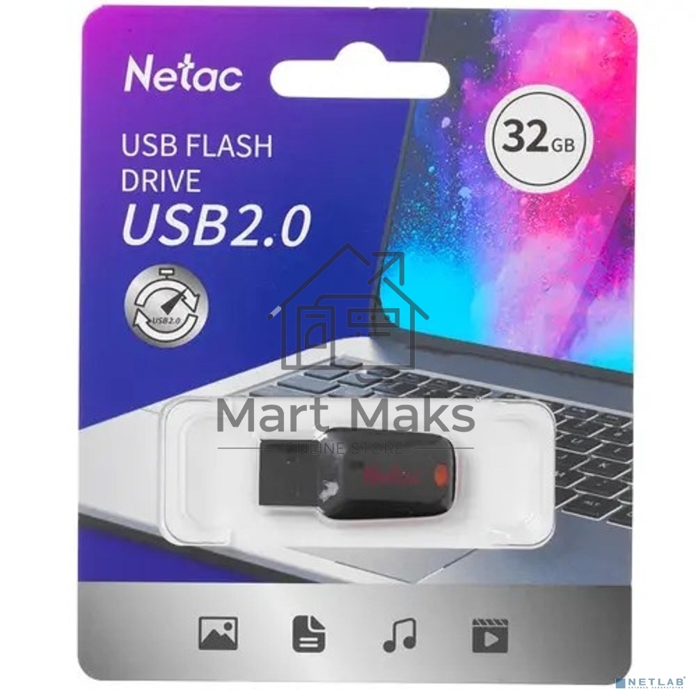 Флешка USB R/W R/W Netac U197 32Gb <NT03U197N-032G-20BK>, USB2.0
