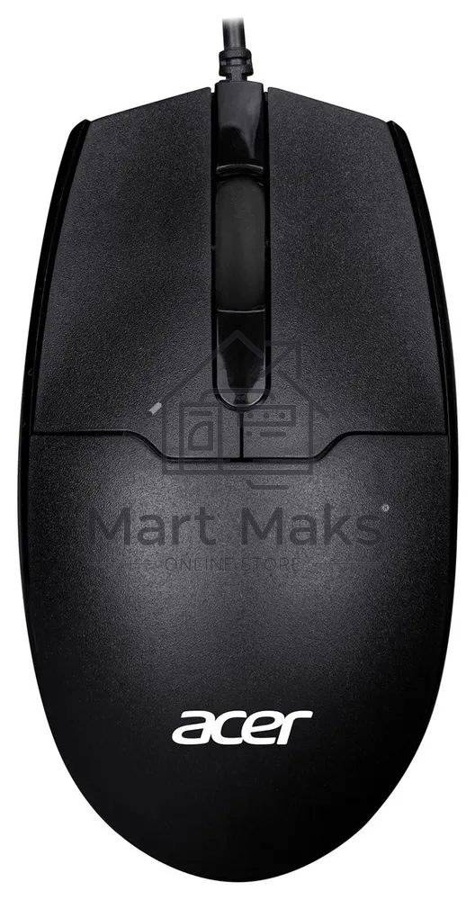 Мышь проводная Acer OMW126 черный, 1200 dpi, USB, кнопки - 3