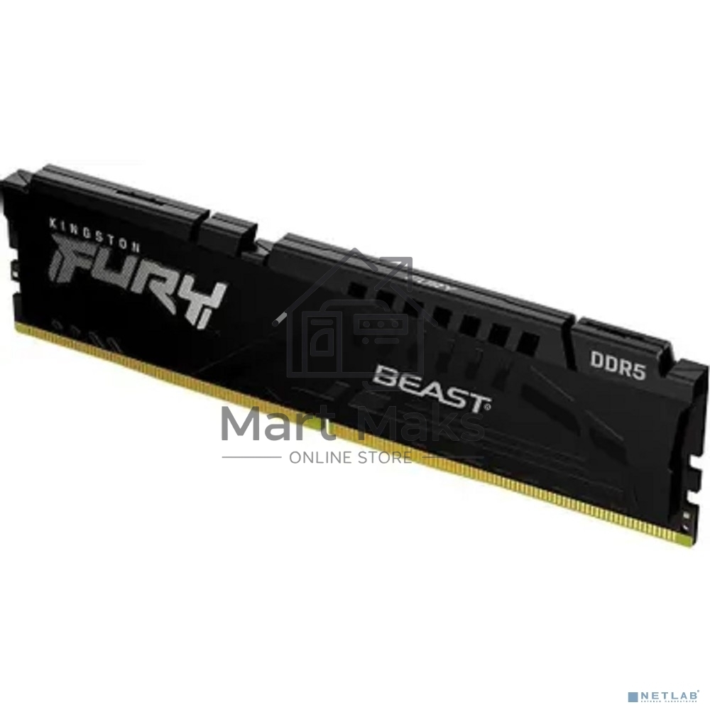 Оперативная память Kingston Fury Beast, DDR5, 32GB (1x32GB), 6000 MHz, CL36, с радиатором, черный