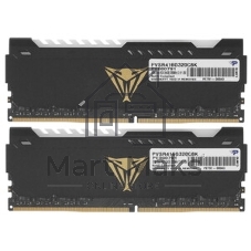 Оперативная память Patriot Viper Steel, DDR4, 16GB (1x16 GB), 3200 MHz, CL16, DIMM, радиатор, черный