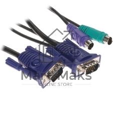 Кабель D-Link DKVM-CB/B1AКабель KVM длиной 1,8 м с разъемами VGA и PS/2