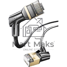 Патч-корд Vention прямой STP cat.8, RJ45 угол 360 - 2м. Черный