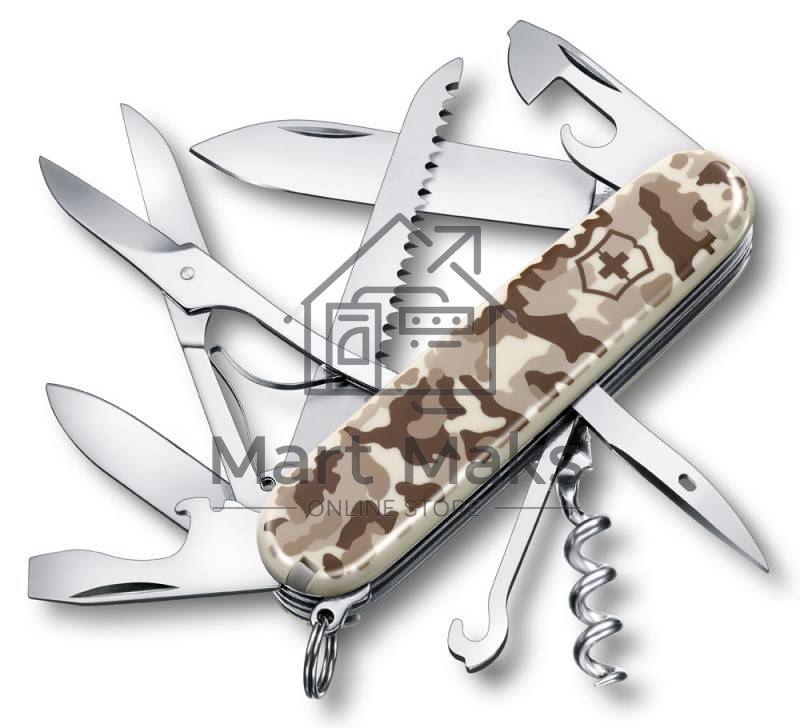 Нож перочинный Victorinox Huntsman (1.3713.941) 91мм 15функций камуфляж пустыни карт.коробка