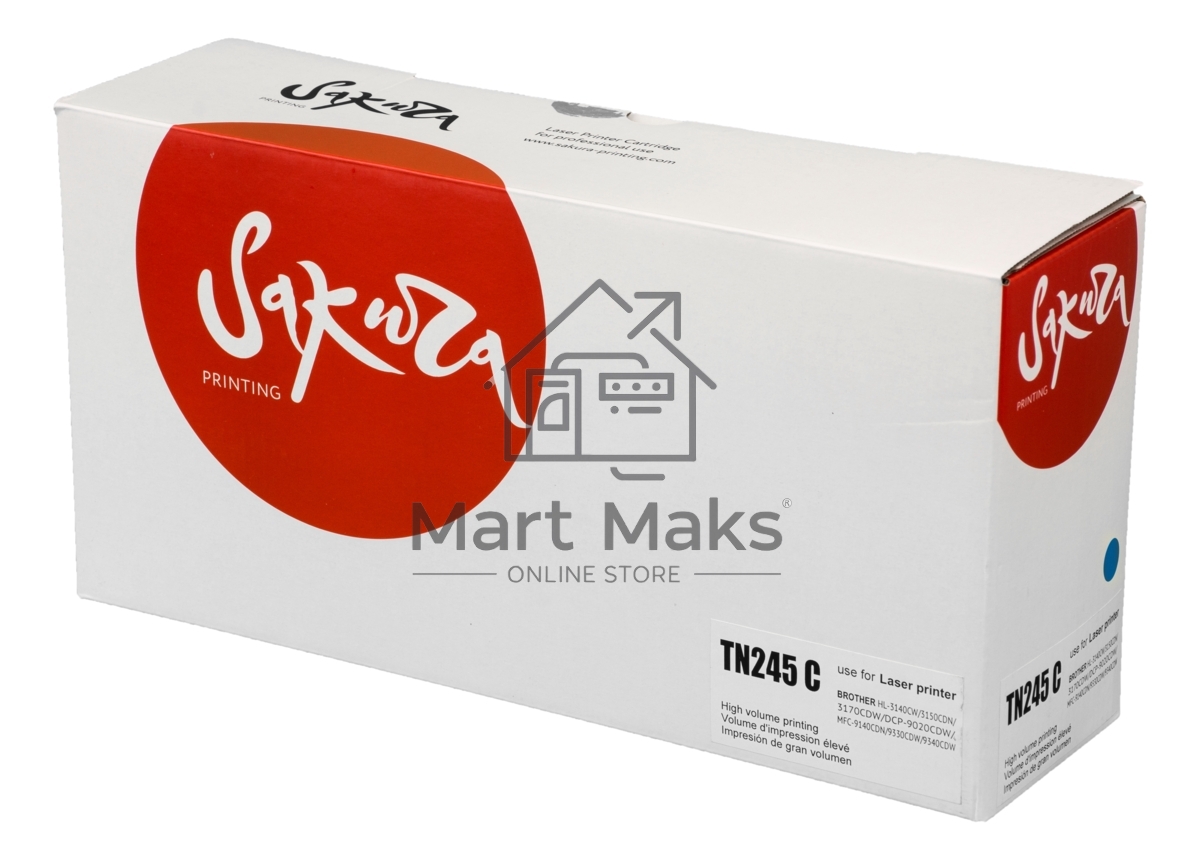Картридж лазерный Sakura TN245C для Brother HL-3140/3150/3170, DCP-9020, MFC-9140/9330/9340, синий, 2 200к.