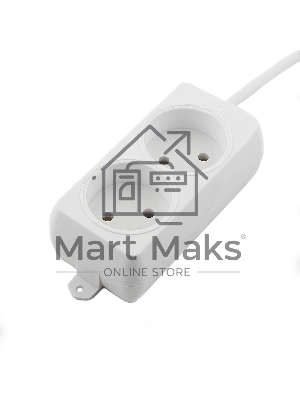 Удлинитель Гарнизон <3 м> белый (2 розетки, 10А, EL-NL2-W-3)