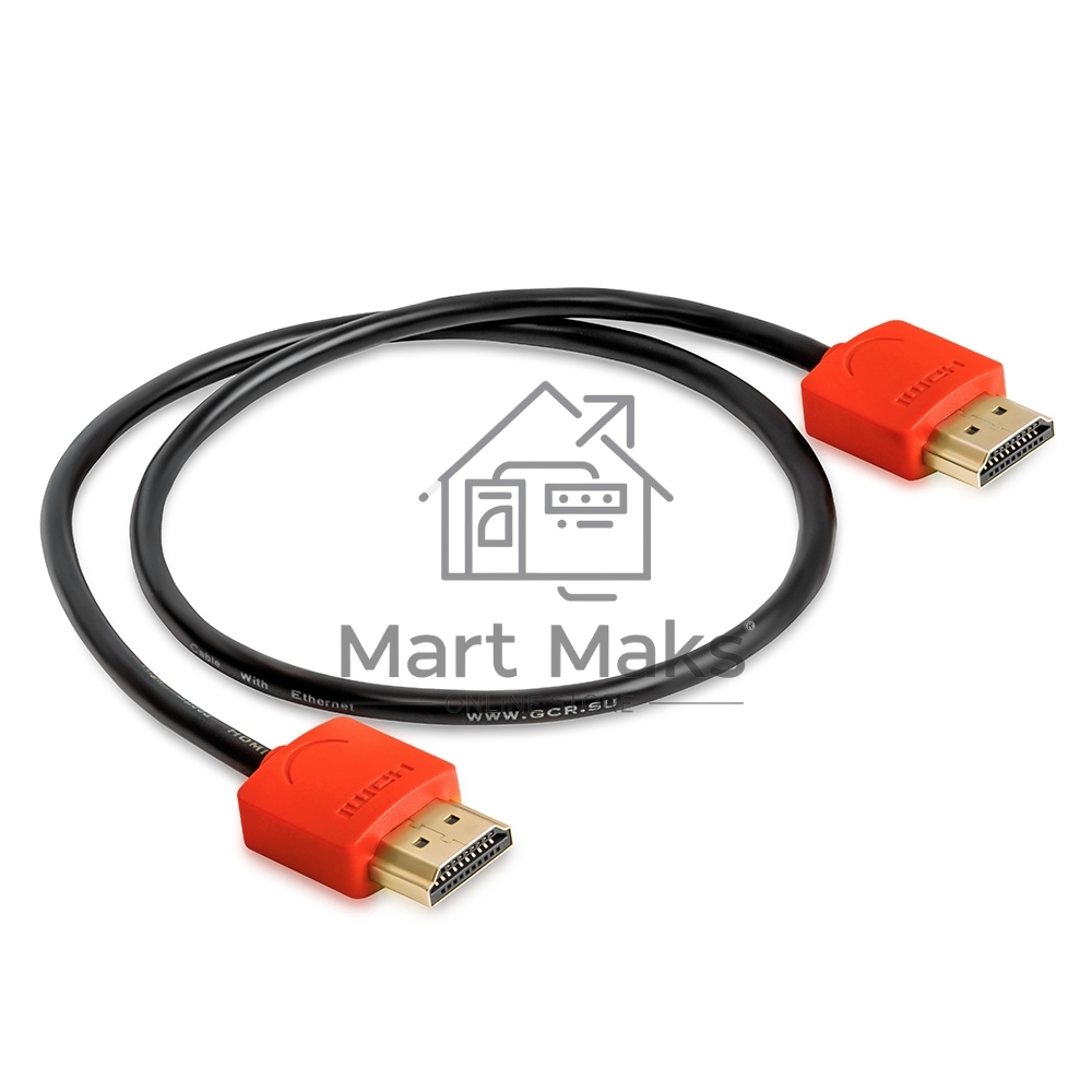 Greenconnect Кабель SLIM 1.0m HDMI 2.0, красные коннекторы Slim, OD3.8mm, HDR 4:2:2, Ultra HD, 4K 60 fps 60Hz, 3D, AUDIO, 18.0 Гбит/с, 32/32 AWG, GCR-51213 Greenconnect Кабель SLIM 1.0m HDMI 2.0, красные коннекторы Slim, OD3.8mm, HDR 4:2:2, Ultra HD, 4K 6