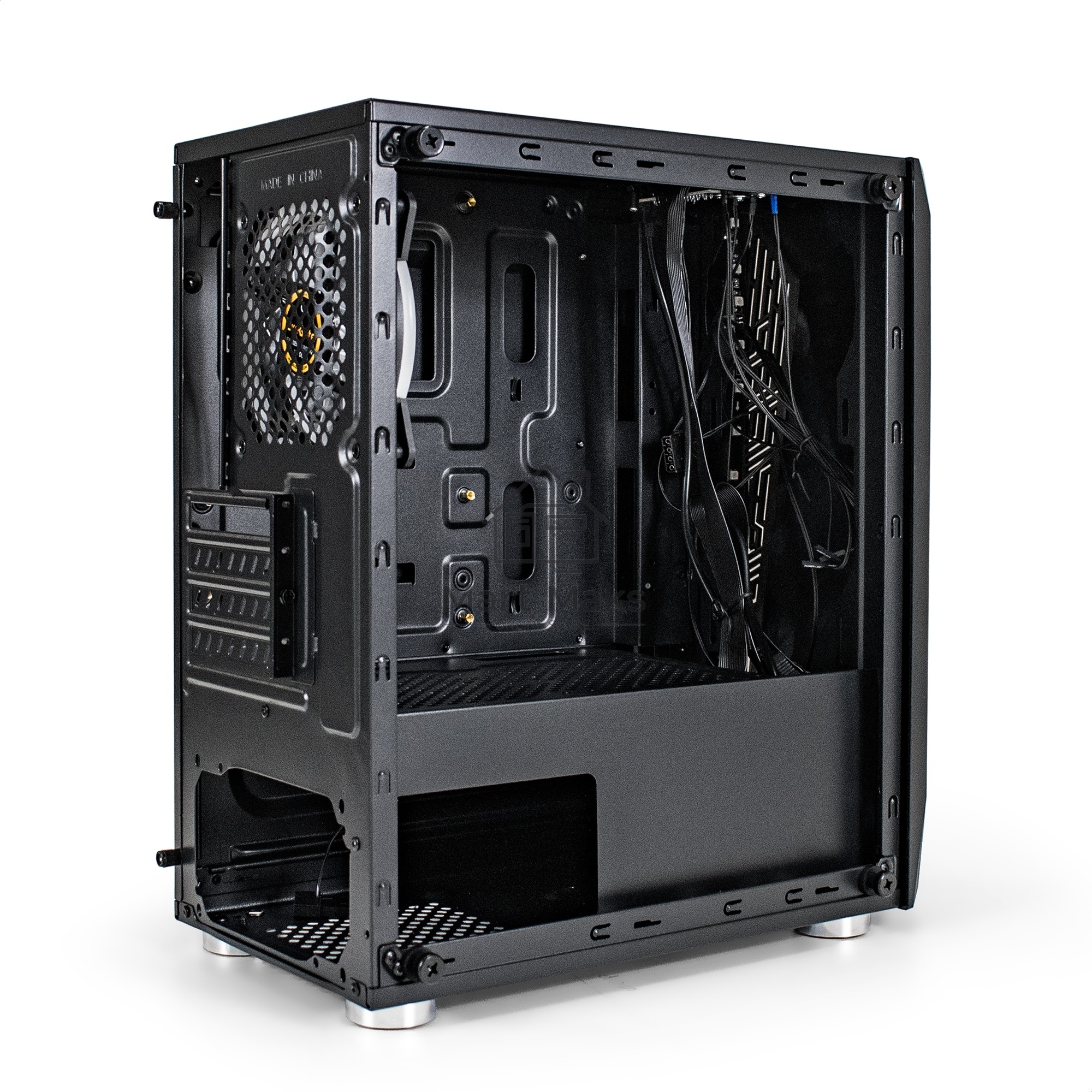 Компьютерный корпус Minitower ExeGate Mistery R2-NPX450 (mATX, БП 450NPX с вент. 12 см, 2*USB+1*USB3.0, аудио, черный, 1 вент. 12см с RGB подсветкой и полоса на передней панели, боковая панель - закаленное стекло)