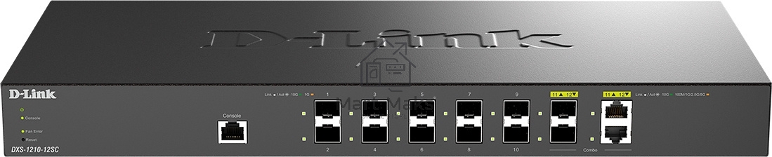 Настраиваемый L2+ коммутатор D-Link DXS-1210-12SC/B1A PROJ с 10 портами 10GBase-X SFP+ и 2 комбо?портами 10GBase-T/SFP+