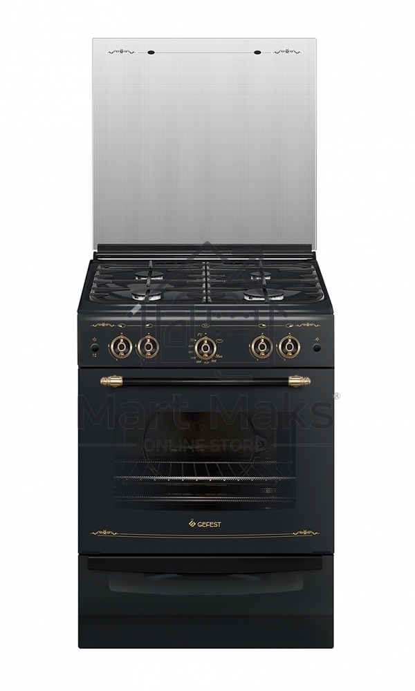 Плита газовая Gefest ПГ 6100-02 0187 черный, конфорок 4 шт, духовка 52 л, 60 см x 85 см x 60 см